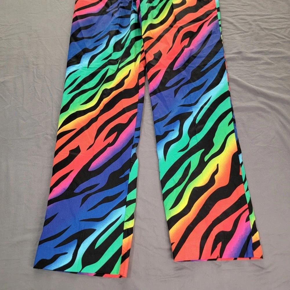 Royal & Awesome‎ Golf Pants Men's 34x34 Rainbow Zebra All Over Print Wild Ones